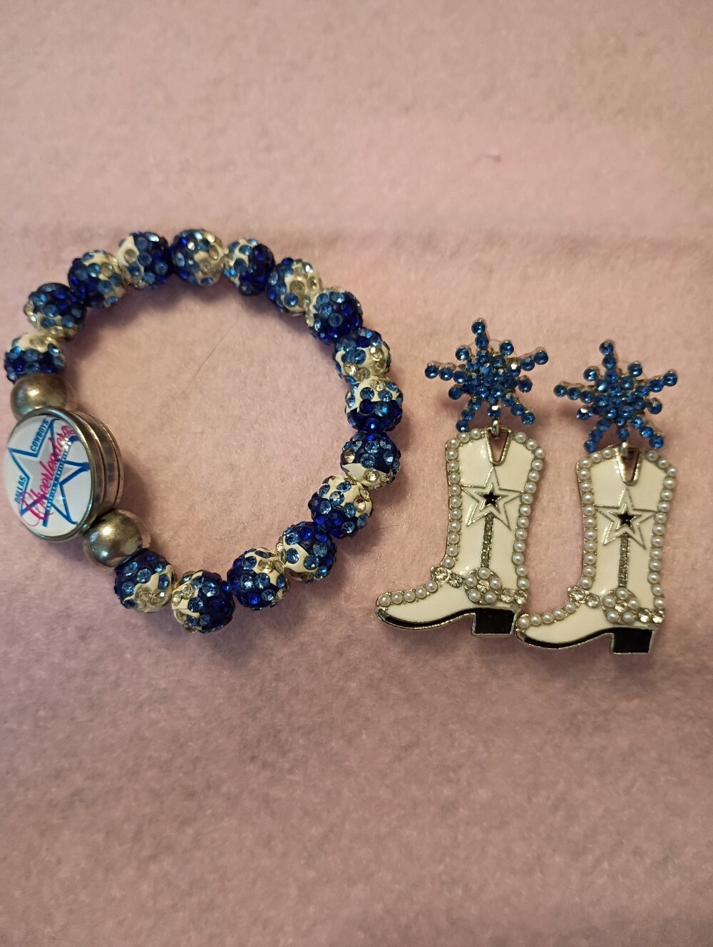 Bracelet and Earrings, Dallas Cowboys Cheerleaders Set